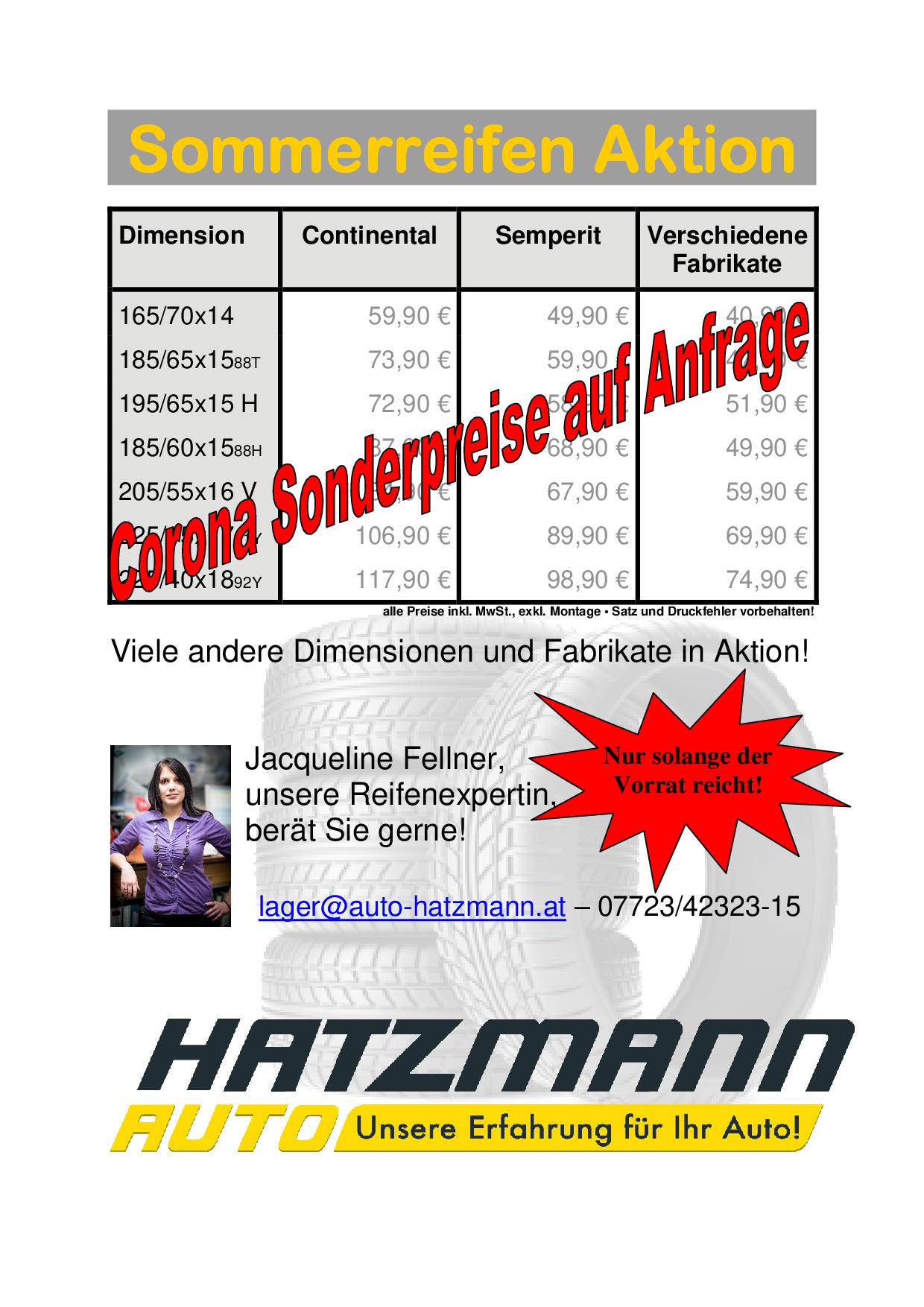 Sommerreifen Aktion 2020 Sommerreifen Aktion Braunau